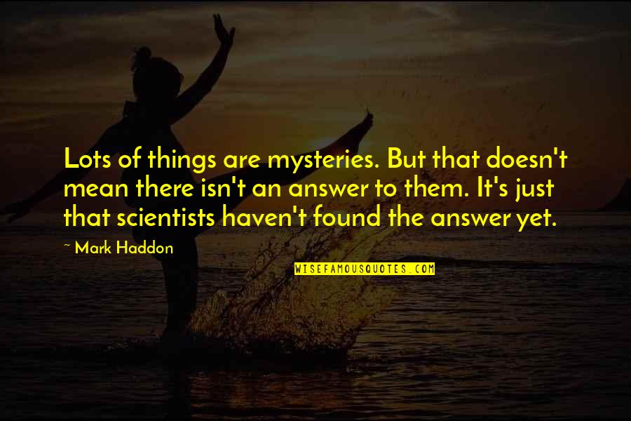 Amazon Vinyl Wall Quotes By Mark Haddon: Lots of things are mysteries. But that doesn't Amazon Vinyl Wall Quotes By Mark Haddon: Lots of things are mysteries. But that doesn't