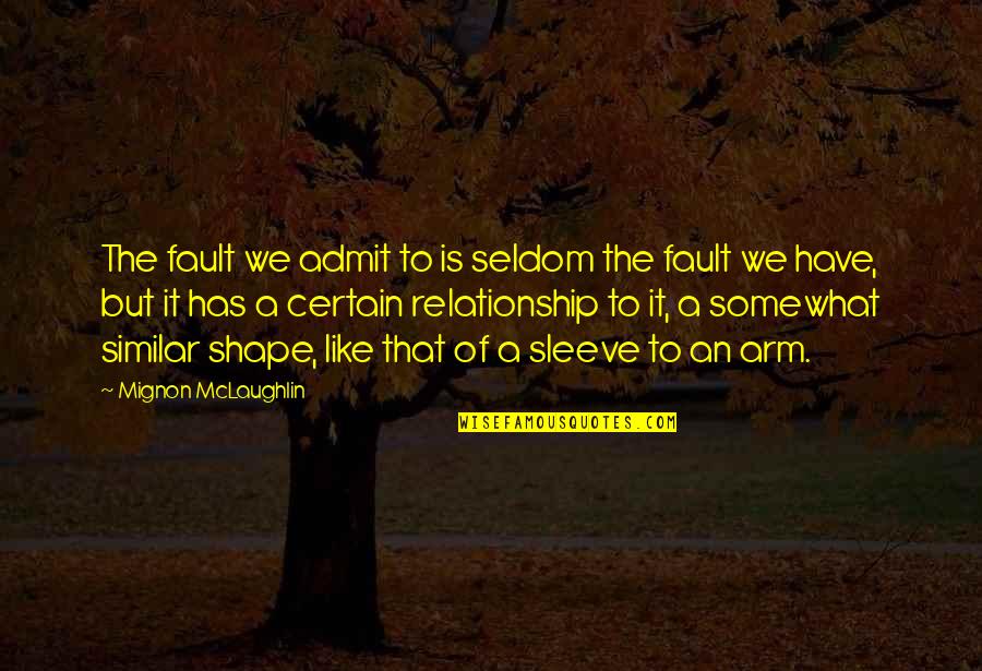Ambarish Das Quotes By Mignon McLaughlin: The fault we admit to is seldom the