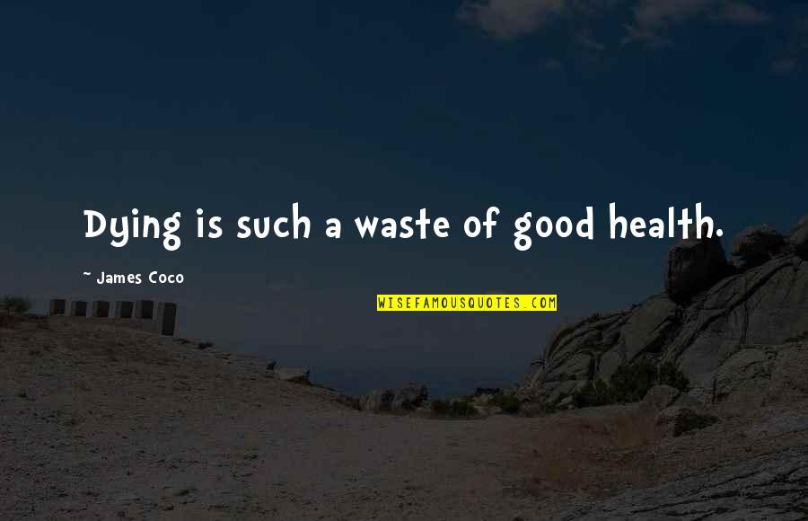 Amben Login Quotes By James Coco: Dying is such a waste of good health.