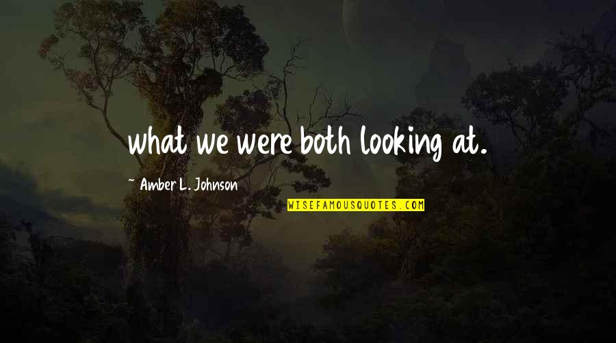 Amber Quotes By Amber L. Johnson: what we were both looking at.