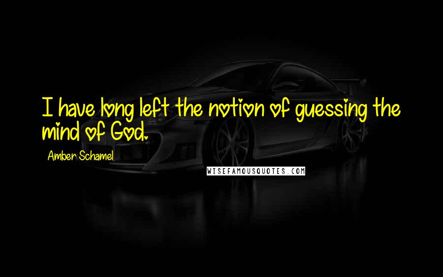 Amber Schamel quotes: I have long left the notion of guessing the mind of God.