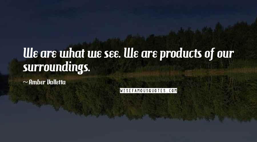 Amber Valletta quotes: We are what we see. We are products of our surroundings.