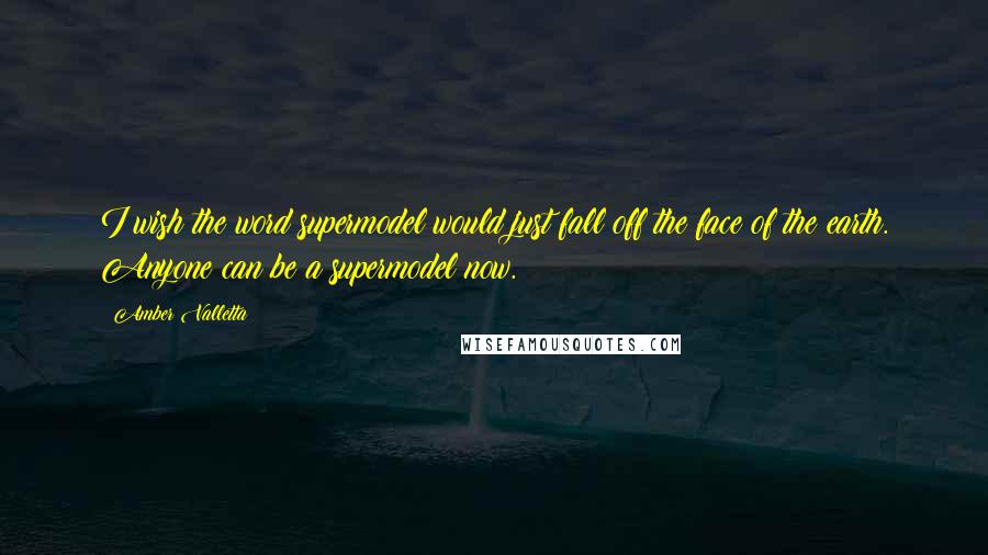 Amber Valletta quotes: I wish the word supermodel would just fall off the face of the earth. Anyone can be a supermodel now.