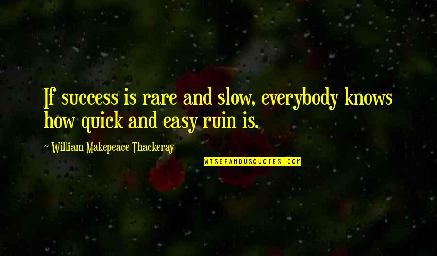 Ambiancesf Quotes By William Makepeace Thackeray: If success is rare and slow, everybody knows Ambiancesf Quotes By William Makepeace Thackeray: If success is rare and slow, everybody knows