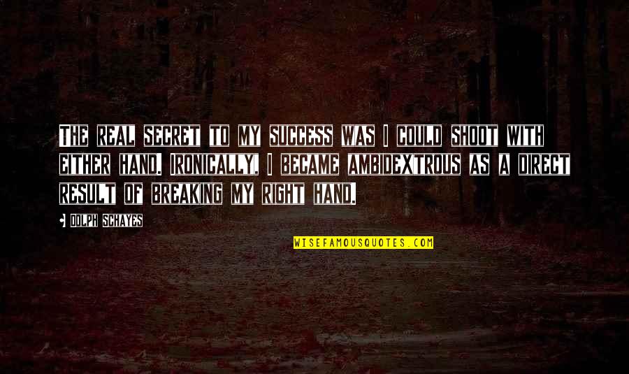 Ambidextrous Quotes By Dolph Schayes: The real secret to my success was I