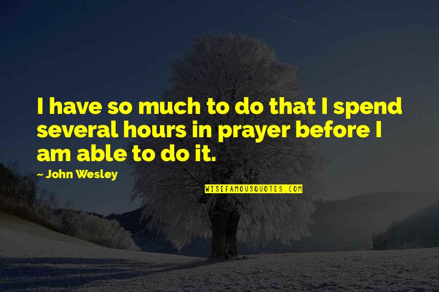 Ambiguedad Quotes By John Wesley: I have so much to do that I