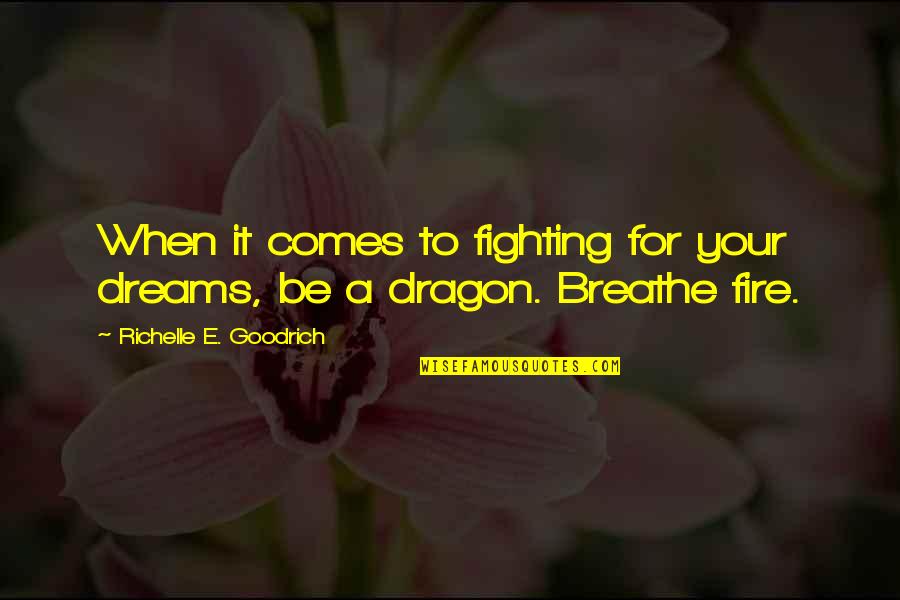 Ambition And Goals Quotes By Richelle E. Goodrich: When it comes to fighting for your dreams,