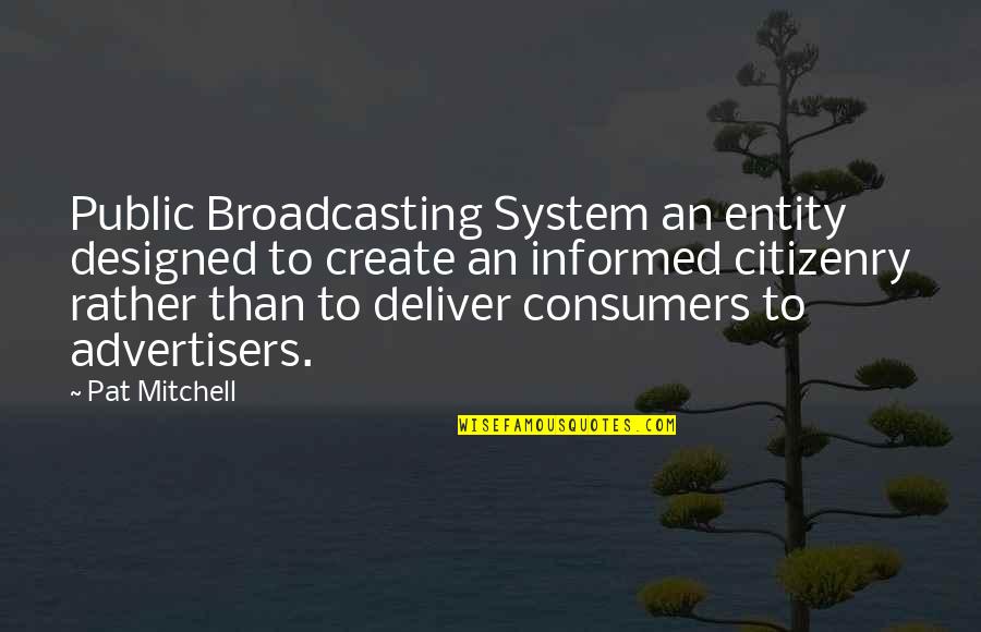 Ambition And Happiness Quotes By Pat Mitchell: Public Broadcasting System an entity designed to create Ambition And Happiness Quotes By Pat Mitchell: Public Broadcasting System an entity designed to create
