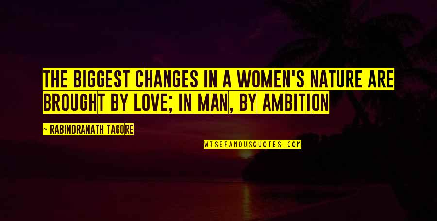 Ambition And Love Quotes By Rabindranath Tagore: The biggest changes in a women's nature are