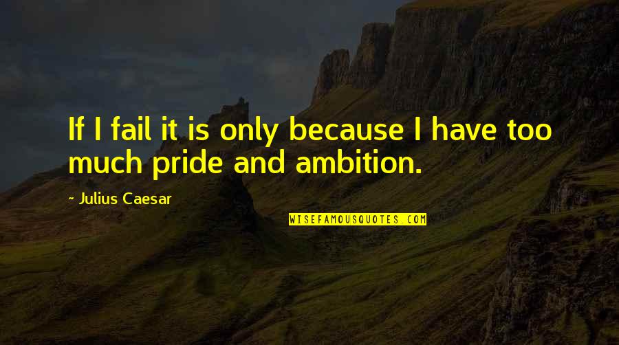 Ambition In Julius Caesar Quotes By Julius Caesar: If I fail it is only because I