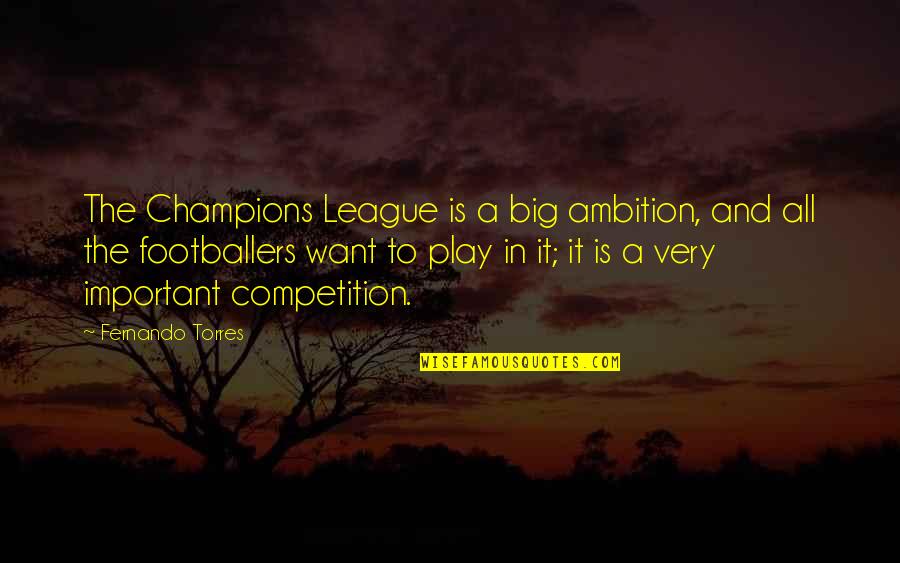 Ambition Quotes By Fernando Torres: The Champions League is a big ambition, and