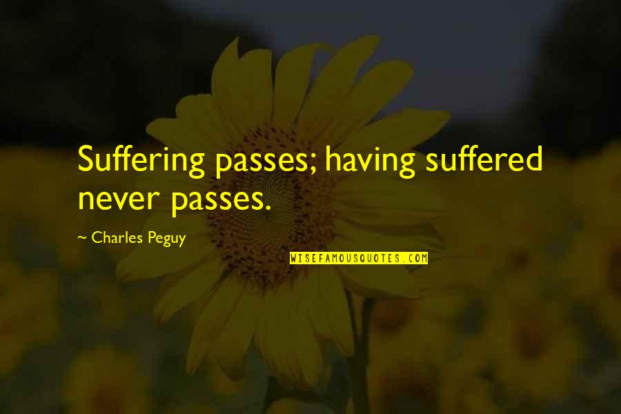 Ambitious Man Quotes By Charles Peguy: Suffering passes; having suffered never passes.