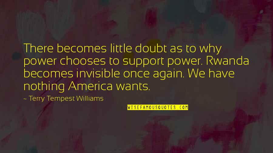 Ambivalence In Love Quotes By Terry Tempest Williams: There becomes little doubt as to why power Ambivalence In Love Quotes By Terry Tempest Williams: There becomes little doubt as to why power