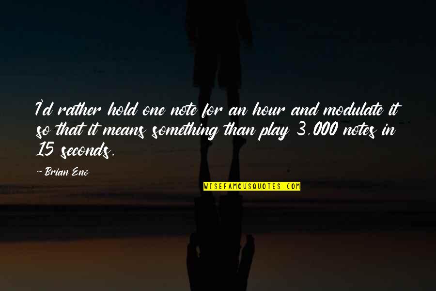 Ambray Nails Quotes By Brian Eno: I'd rather hold one note for an hour Ambray Nails Quotes By Brian Eno: I'd rather hold one note for an hour