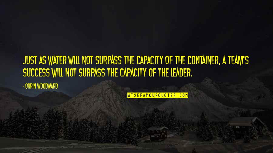 Ambreen Quotes By Orrin Woodward: Just as water will not surpass the capacity