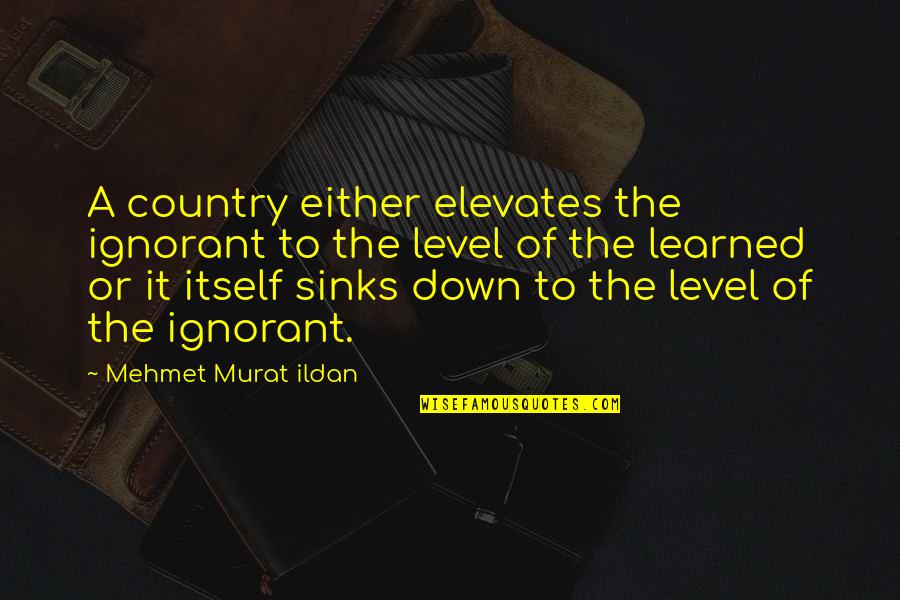 Ambritt Quotes By Mehmet Murat Ildan: A country either elevates the ignorant to the