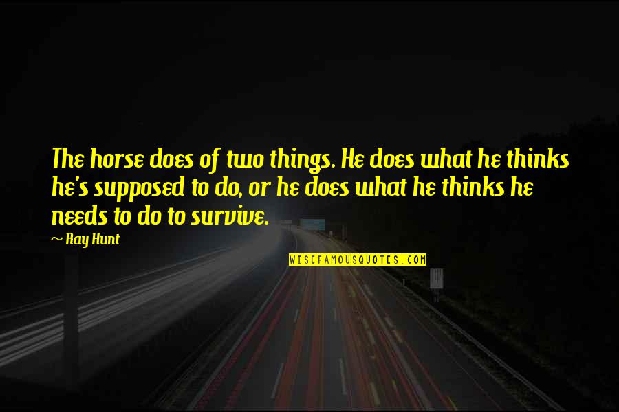 Ambroses Dice Quotes By Ray Hunt: The horse does of two things. He does Ambroses Dice Quotes By Ray Hunt: The horse does of two things. He does