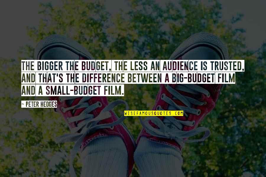 Ambrosious Quotes By Peter Hedges: The bigger the budget, the less an audience