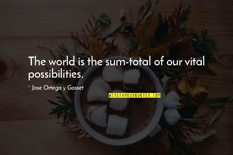 Ameitr Quotes By Jose Ortega Y Gasset: The world is the sum-total of our vital Ameitr Quotes By Jose Ortega Y Gasset: The world is the sum-total of our vital
