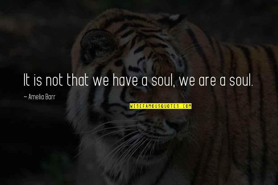 Amelia Barr Quotes By Amelia Barr: It is not that we have a soul,