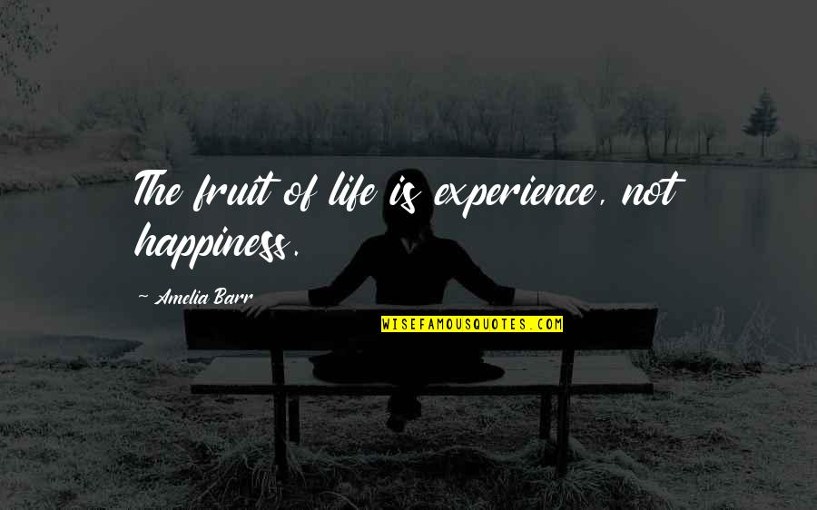 Amelia Barr Quotes By Amelia Barr: The fruit of life is experience, not happiness.