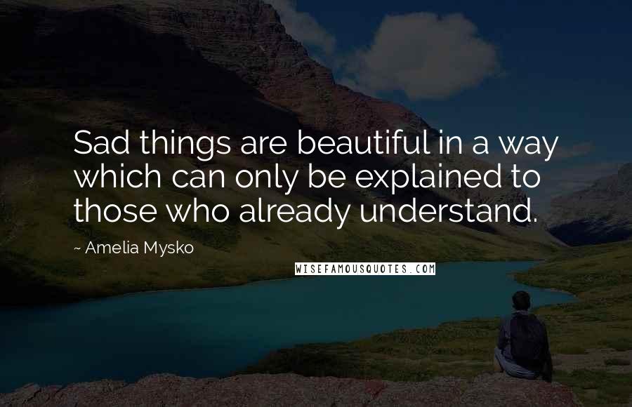 Amelia Mysko quotes: Sad things are beautiful in a way which can only be explained to those who already understand.