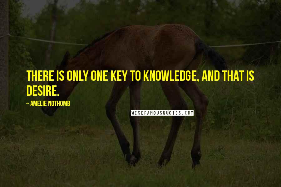 Amelie Nothomb quotes: There is only one key to knowledge, and that is desire.