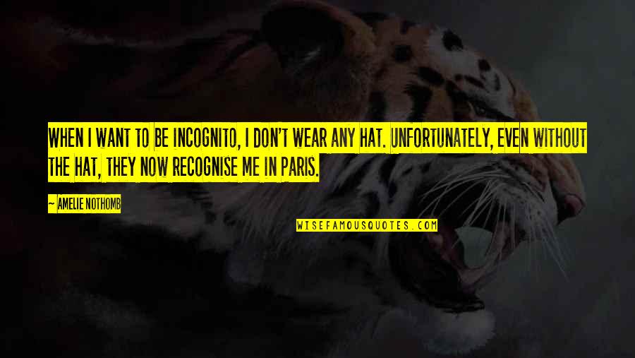 Amelie Quotes By Amelie Nothomb: When I want to be incognito, I don't