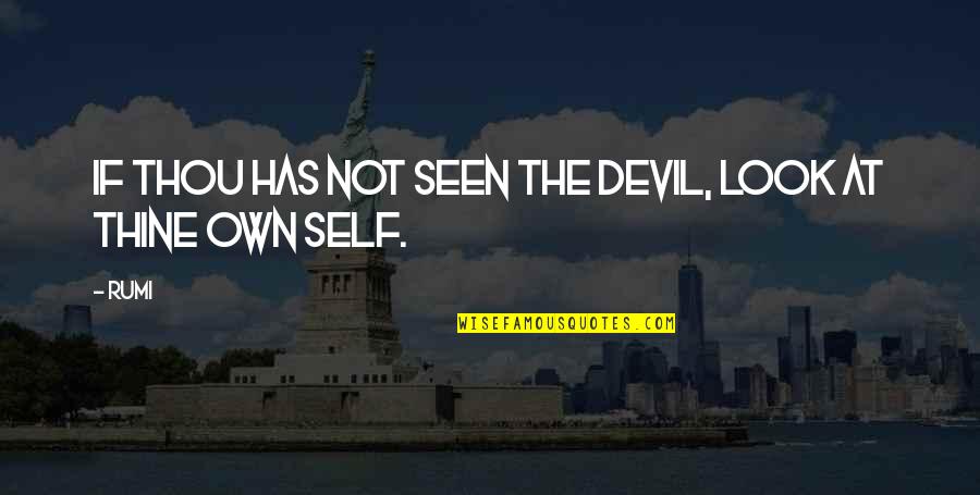 Amelino Camelia Quotes By Rumi: If thou has not seen the devil, look