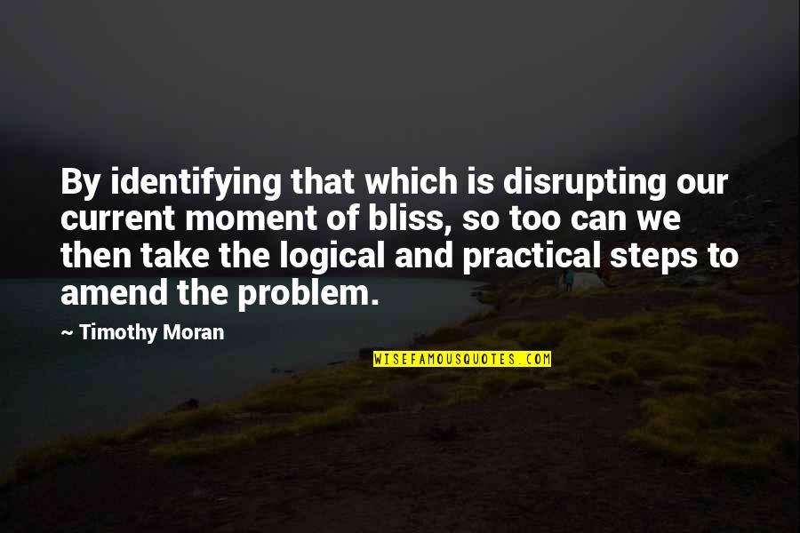 Amend Quotes By Timothy Moran: By identifying that which is disrupting our current