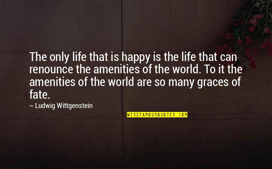 Amenities Quotes By Ludwig Wittgenstein: The only life that is happy is the