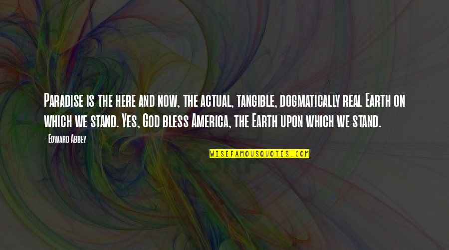 America And God Quotes By Edward Abbey: Paradise is the here and now, the actual,