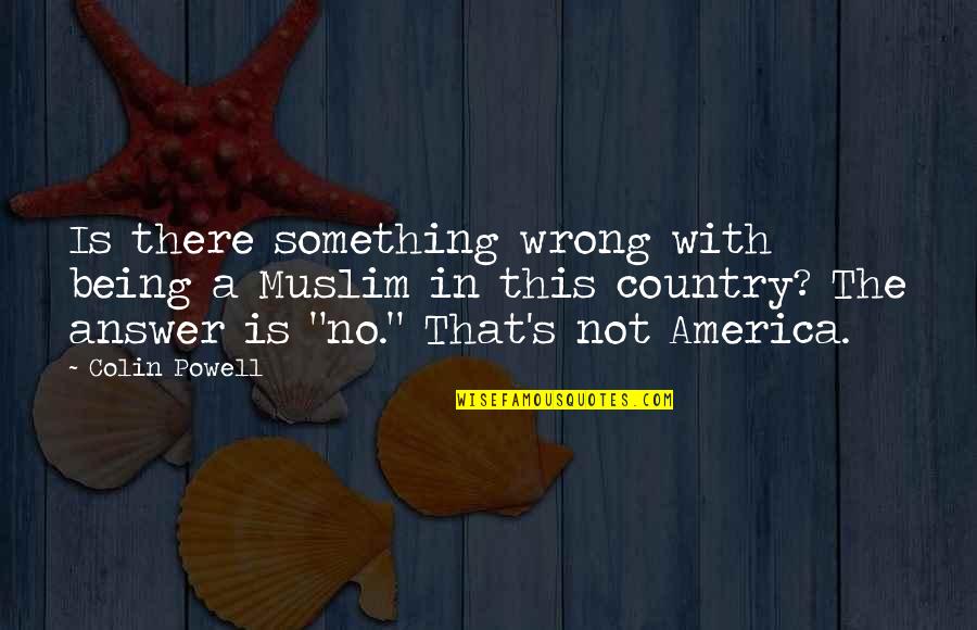 America Being The Best Country Quotes By Colin Powell: Is there something wrong with being a Muslim