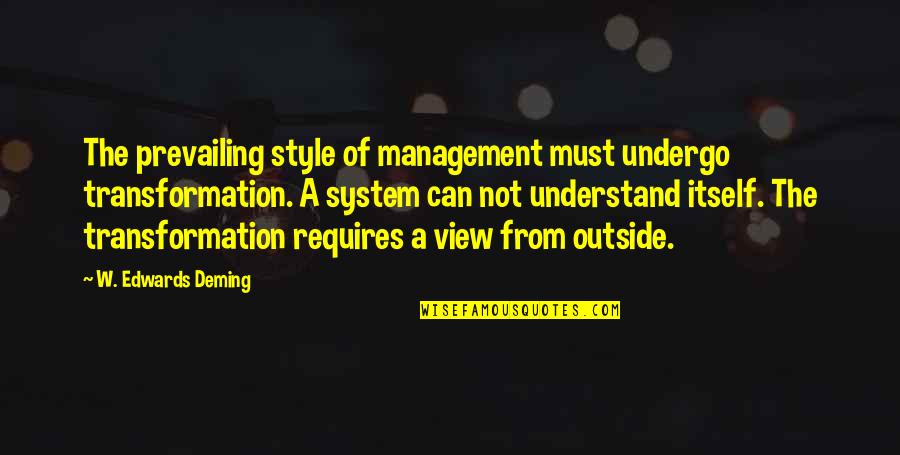 America Freedom Of Religion Quotes By W. Edwards Deming: The prevailing style of management must undergo transformation.