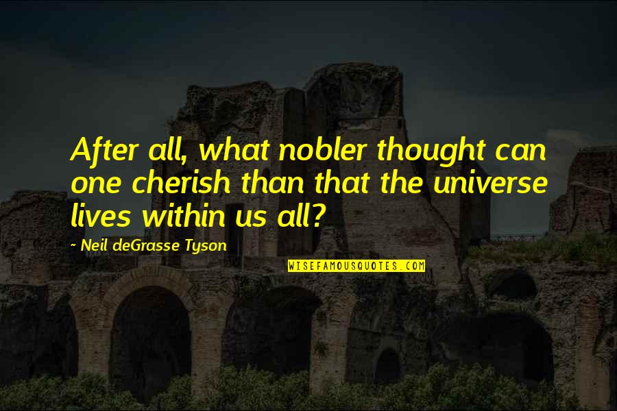 America In The Kite Runner Quotes By Neil DeGrasse Tyson: After all, what nobler thought can one cherish