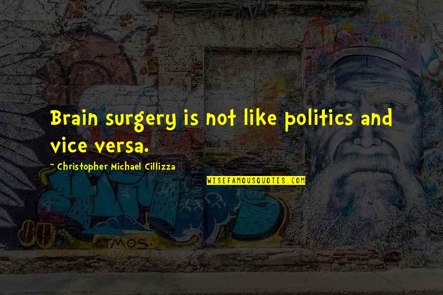 American Accents Quotes By Christopher Michael Cillizza: Brain surgery is not like politics and vice
