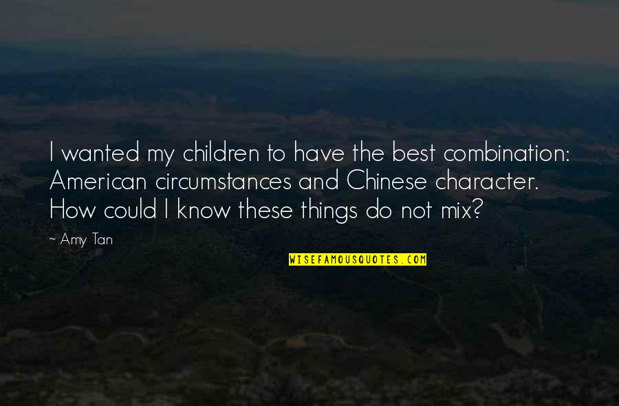 American Character Quotes By Amy Tan: I wanted my children to have the best