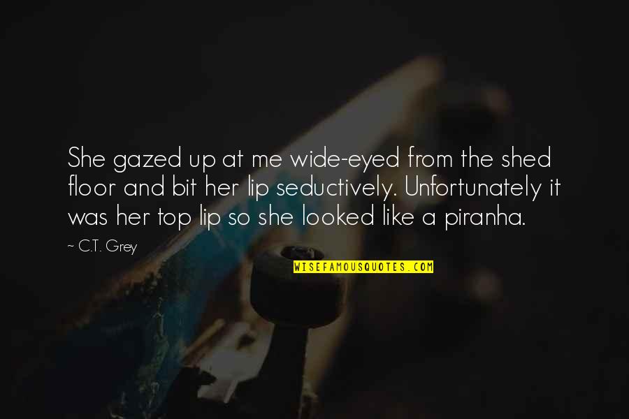 American Dad My Morning Straitjacket Quotes By C.T. Grey: She gazed up at me wide-eyed from the American Dad My Morning Straitjacket Quotes By C.T. Grey: She gazed up at me wide-eyed from the