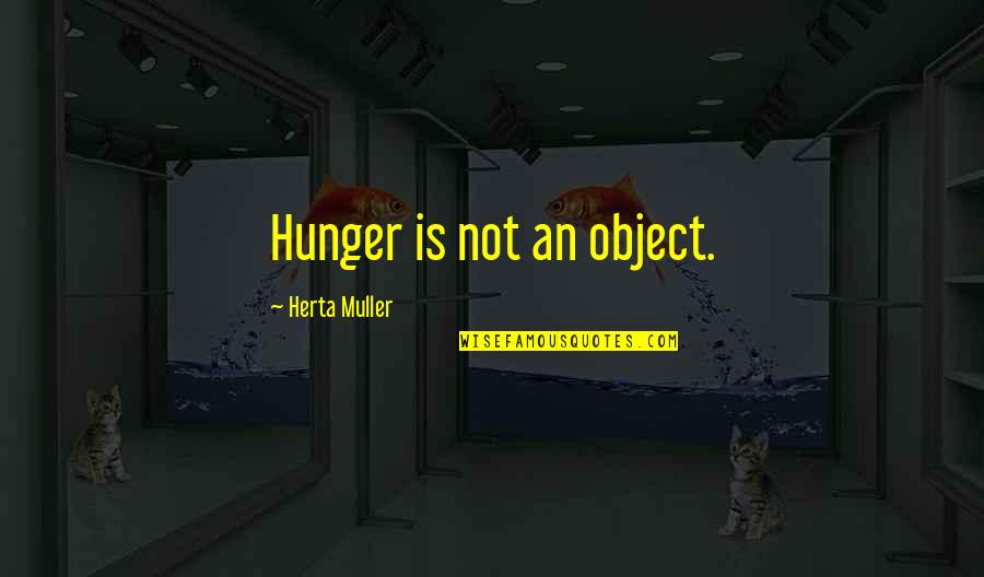 American Dream In The Great Gatsby Quotes By Herta Muller: Hunger is not an object.