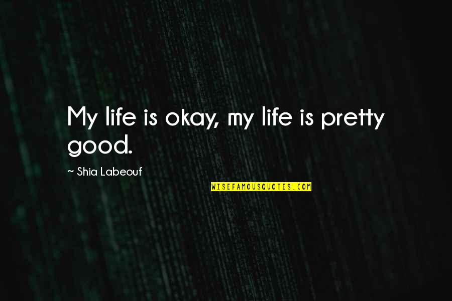 American Dream In The Great Gatsby Quotes By Shia Labeouf: My life is okay, my life is pretty