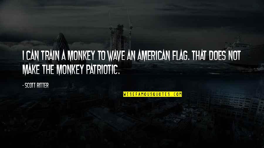 American Flag Quotes By Scott Ritter: I can train a monkey to wave an