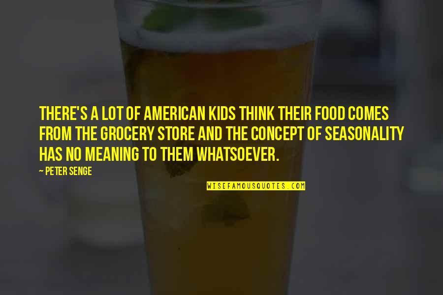 American Food Quotes By Peter Senge: There's a lot of American kids think their