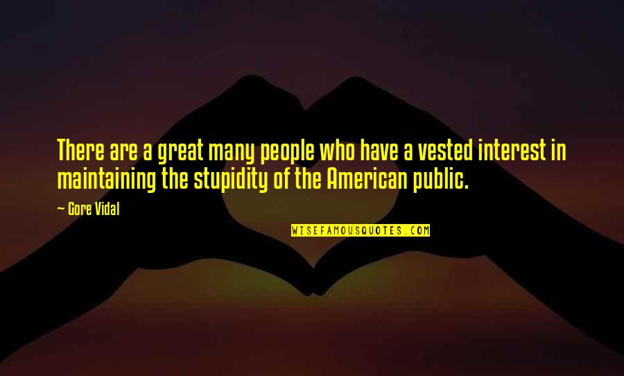 American People Quotes By Gore Vidal: There are a great many people who have