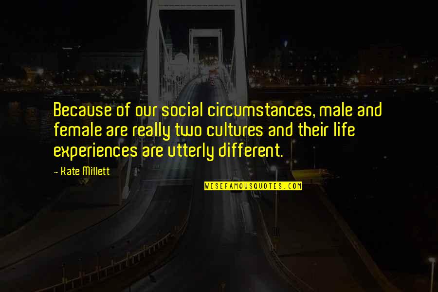 American Physical Society Quotes By Kate Millett: Because of our social circumstances, male and female