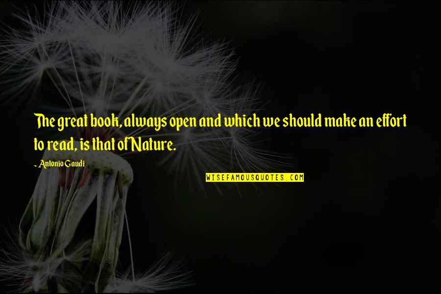 American Style Quotes By Antonio Gaudi: The great book, always open and which we American Style Quotes By Antonio Gaudi: The great book, always open and which we