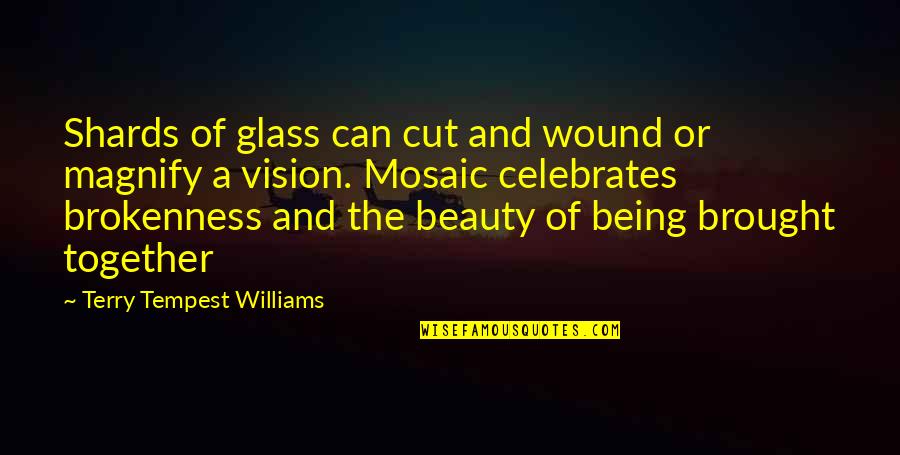 Amethyste Pierre Quotes By Terry Tempest Williams: Shards of glass can cut and wound or Amethyste Pierre Quotes By Terry Tempest Williams: Shards of glass can cut and wound or