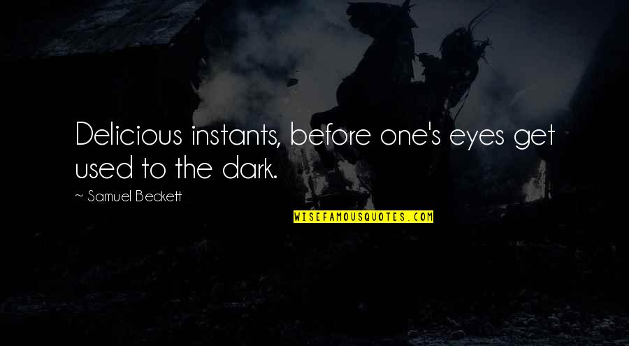 Ametsub Quotes By Samuel Beckett: Delicious instants, before one's eyes get used to