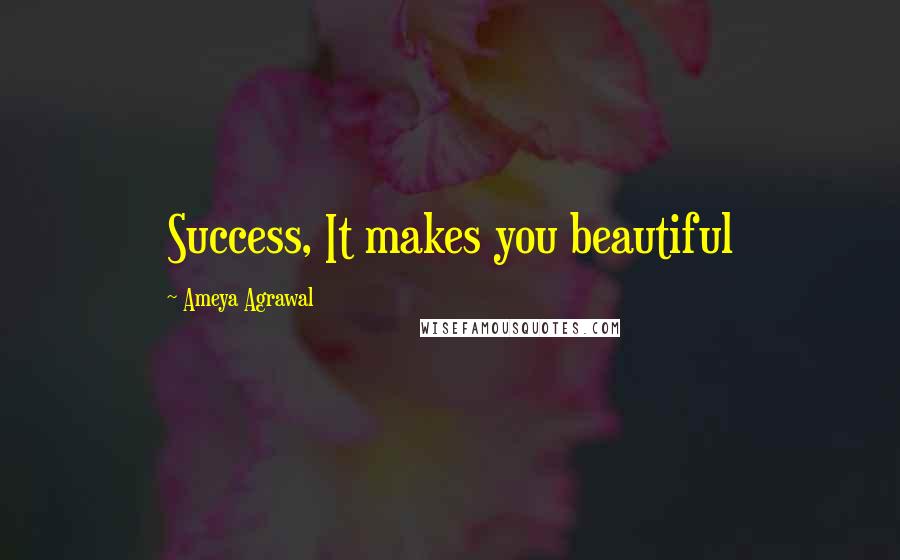 Ameya Agrawal quotes: Success, It makes you beautiful