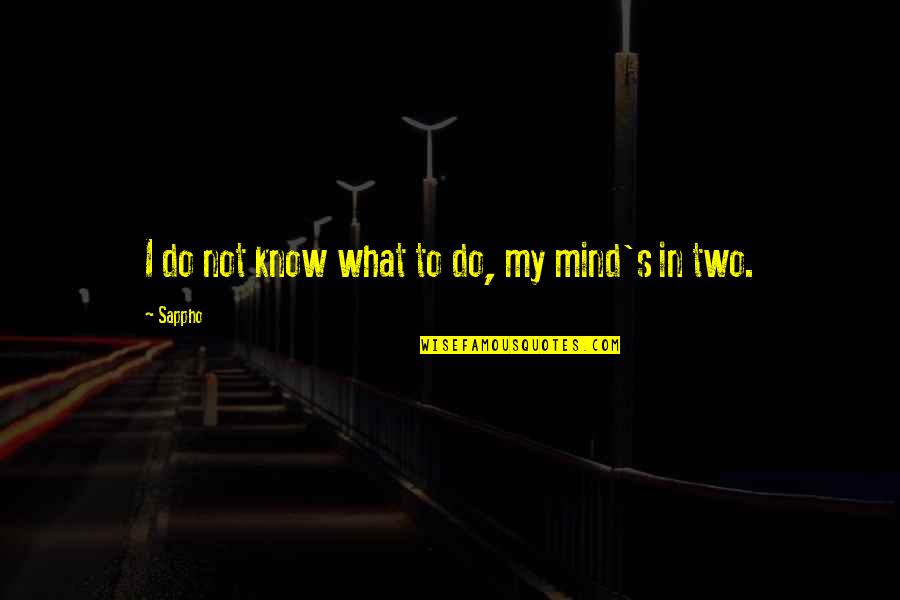 Amibility Quotes By Sappho: I do not know what to do, my