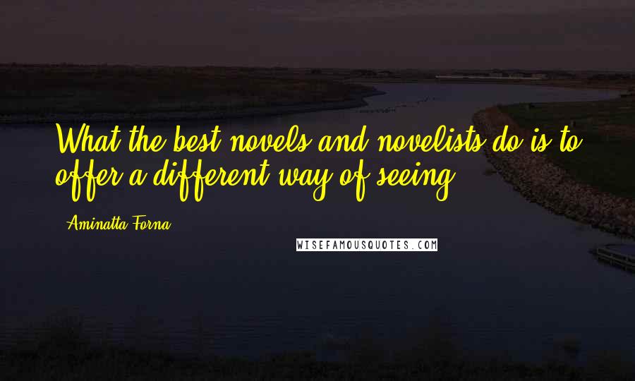 Aminatta Forna quotes: What the best novels and novelists do is to offer a different way of seeing.